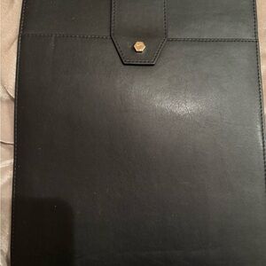 Black leather computer  sleeve